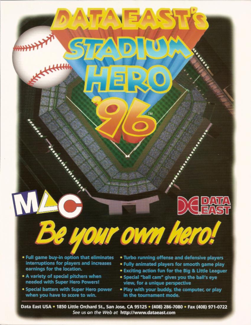 Stadium Hero '96 (World, EAJ) Arcade Game Cover